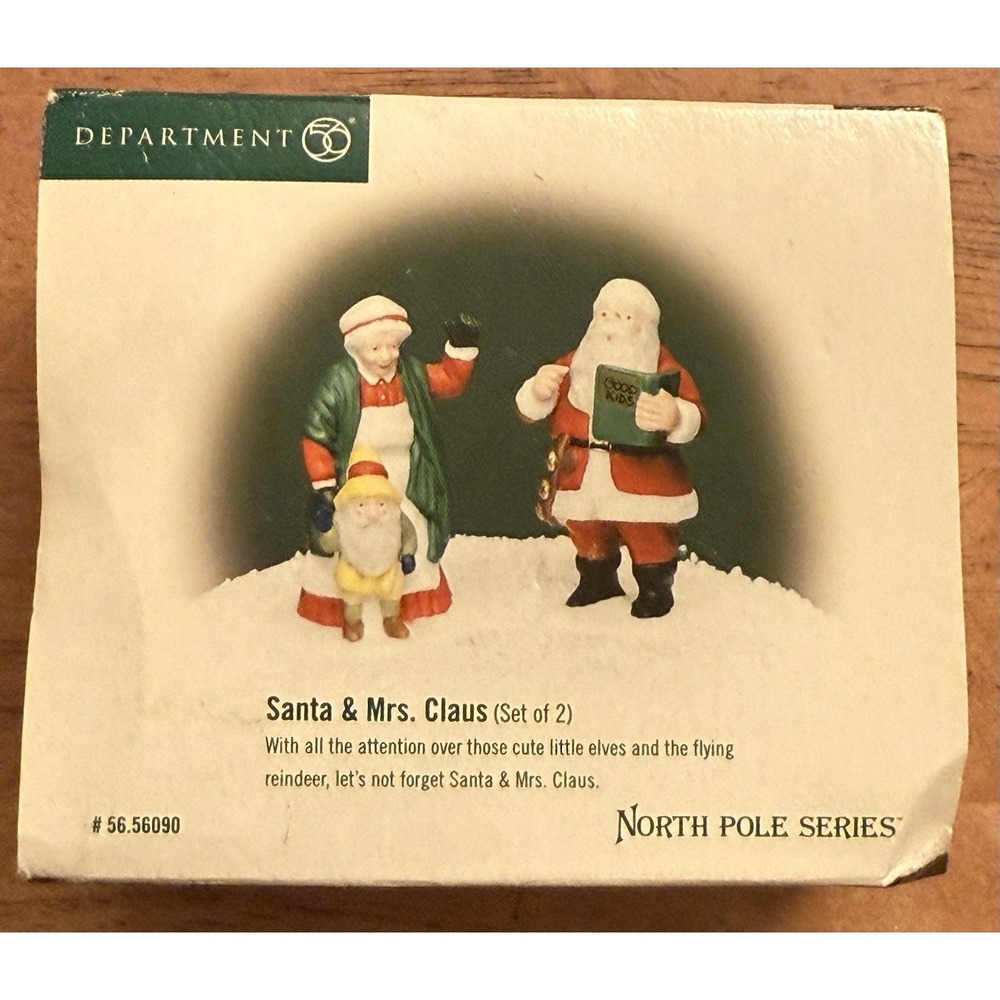 DEPT 56 ‎ Santa & Mrs. Claus 2pc Heritage Village Figurine 56090 North Pole
